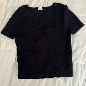 Ottoman square top short sleeve ribbed